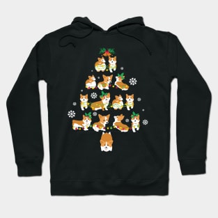 Snow Corgi Dogs Xmas Tree Merry Christmas Day Dog Dad Mom Hoodie